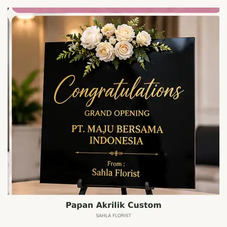 Papan Bunga Akrilik Buru